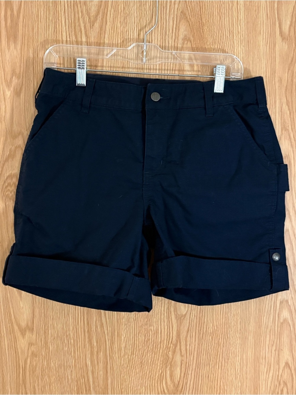 Carhartt Navy Cargo Rolled-Hem Utility Shorts